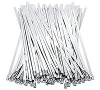 Fascette per cavi in acciaio inossidabile autobloccanti in metallo, 80 pezzi, 4,6 x 200 mm, resistenti fascette di bloccaggio a sfera, per casa, ufficio, garage, officina elettrica