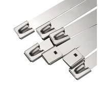 Fascette per cavi in acciaio inossidabile Cravatta in metallo, 10 20 50 pezzi 10 mm 0,39 pollici cavo in acciaio inossidabile 304 chiusura a torsione (10 pezzi, 10 x 300 mm)