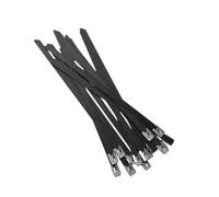 Fascette per cavi in acciaio inox, 10-100 fascette stringitubo in acciaio inox nero da 4,6 mm, robuste fascette metalliche per il fissaggio del tubo di scarico, 50 pezzi, 4,6 x 250 mm