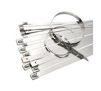 Fascette per cavi in acciaio inox, 20 pezzi, 4,6/7,9 mm, fascette per cavi di scarico, in metallo rivestito, chiusura a zip, 10 mm, 600 mm
