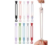 Fascette per cavi in silicone - 10 fascette elastiche in silicone per cavi, cinghie elastiche riutilizzabili fissaggio legatura casa viaggio comodino auto