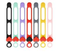Fascette per cavi in silicone, cinghie per cavi in silicone | Organizzatore riutilizzabile a forma di cuore in silicone 7X,Organizzatore di cavi elastici multiuso, fascette per cavi riutilizzabili
