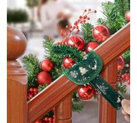 Fascette Per Ghirlanda Di Natale - Set Da 4 Con Ganci Decorativi E Cuscinetti Antiscivolo In Silicone | Supporti Per Corrimano Interno Esterno - Fissaggio Sicuro Per Decorazioni Natalizie Domestiche