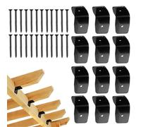 Fascette Per Travi - Staffe Per Clip Per Tetto Zincate 12 Pezzi | Connettori Per Coperture Nere Hardware Ganci Per Travetti In Legno Per Trave Di Ringhiera Soffitto Per Capannone Recinzione Gazebo Per