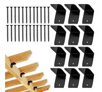 Fascette Per Travi - Staffe Per Clip Per Tetto Zincate 12 Pezzi | Connettori Per Coperture Nere Hardware Ganci Per Travetti In Legno Per Trave Di Ringhiera Soffitto Per Capannone Recinzione Gazebo Per