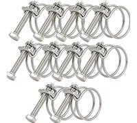 Fascette per tubi a doppio filo, 60-65 mm, 201 clip per tubi in acciaio inox, attacco universale per tubo idraulico regolabile (confezione da 10)