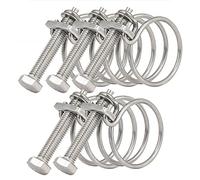 Fascette per tubi a doppio filo, 65-70 mm, 201 clip per tubi in acciaio inox, attacco universale per tubo idraulico regolabile (confezione da 5)