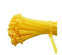 Fascette Plastic Reusable Cable Zip Tie Nylon May Wrap Straps Ties Loose Organizer Detachable Bundle(Yellow)
