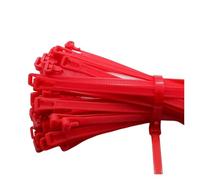 Fascette Plastic Reusable Cable Zip Tie Nylon May Wrap Straps Ties Loose Organizer Detachable Bundle(Red)