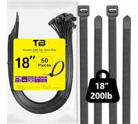 Fascette Plastica Lunga 450 mm x 8,8 mm, Fascette Elettricista, 50 Pezzi di Fascetta Per Cavi in Plastica, Cable Ties Heavy Duty,Fermacavo Elettrica Nere per la Gestione dei Cavi, Recinzione e Garage