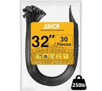 Fascette Plastica Lunghe 800 mm, Fascette Nere Larghe 12,4 mm x 80 cm Fascette Elettricista Fascetta Spesse Robuste Nylon per Gestione Vavi, Recinzioni, Garage 30 Pezzi