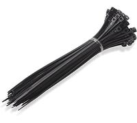 Fascette Plastico Colore Nero per Elettricista, Ufficio, Giardino, Garage e Officina, Taglia: 2.5mm x 100mm Nylon Cavi Stringicavo Quantità da 100 pezzi