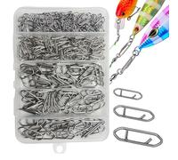 Fascette rapide per esche da , 260 pezzi, attacco da a collegamento rapido, collegamento per esche in acciaio inossidabile, pescatori, acqua e salata, laghi fiumi, attività all'aperto