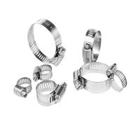 Fascette regolabili per tubi flessibili, Fascette stringitubo con trasmissione a vite senza fine in acciaio inossidabile 304 Tri Gear 6-108mm Argento(Diameter 14-27mm)