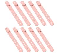 Fascette riutilizzabili in silicone, confezione da 10, con lunghezza elastica regolabile e chiusura sicura con fibbia, progettate per organizzare i cavi dati e cuffie (rosa)