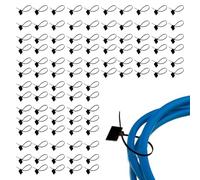 Fascette stringicavi, 100 pezzi, in nylon, con campo di etichetta, per l'organizzazione dei cavi in officina, posto di lavoro, giardino, casa