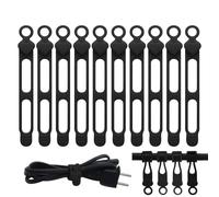 Fascette stringicavo,10 pezzi in silicone - Versatile cavo elastico di fissaggio per filo esterno stoccaggio auto scrivania caricatore
