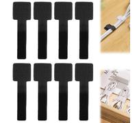 Fascette stringicavo con gancio e anello, gestione dei cavi sotto la scrivania, organizer per cavi con retro adesivo, per scrivania, casa e ufficio (nero, 8 pezzi)