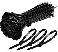 Fascette stringicavo nero, 300 mm x 7,6 mm, 100 pezzi, resistenti ai raggi UV, 75 kg, autobloccanti per interni ed esterni, ideali per la gestione dei cavi, giardinaggio, casa, officina, garage