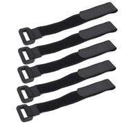 Fascette stringicavo per manubrio della bicicletta, 5 pezzi, supporto per torcia elettrica da ciclismo, universali, in nylon, adesivi per la gestione delle cerniere della bici (20 x 200 mm, nero)