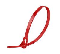 Fascette stringicavo regolabili con fibbia 20 fascette in plastica colorate riutilizzabili, 8 x 200/250/300, nylon staccabile, regolabile liberamente (rosso, 8 x 350 mm)