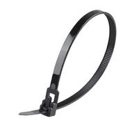 Fascette stringicavo regolabili con fibbia 20 fascette in plastica colorate riutilizzabili, 8 x 200/250/300, nylon staccabile, regolabile liberamente (nero, 5 x 150 mm)