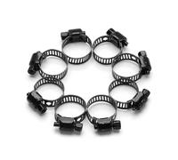 Fascette Stringitubo 10/20pcs Black Worm Drive Hose Clamps for 3/8in. Stainless Steel Adjustable Fuel Pipe Line Size Clip Hoop Clamp(10pcs 18-32mm)