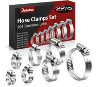 fascette, stringitubo, acciaio inox, regolabili, tubi, set 22 pezzi