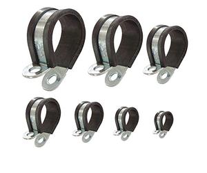 Fascette stringitubo con inserto di gomma P-clips staffa per fissare tubi e cavi: Ø 50mm / banda 15mm, 6 pezzi