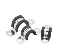 Fascette stringitubo in acciaio inossidabile a 2 fori con fascetta di fissaggio in gomma isolata for tubi rigidi, tubi flessibili e cavi(M20 5pcs)