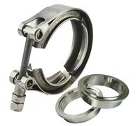 Fascette stringitubo in acciaio inossidabile Kit morsetto flangia di scarico con banda a V in acciaio inossidabile 38-152 mm for la riparazione del silenziatore(114mm 4.5inch)