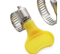 Fascette stringitubo in acciaio inox con manico in plastica, clip per tubi a vite senza fine per automotive, acqua, carburante, confezione da 10, da 6-12 mm a 32-44 mm (dimensioni) (16-25 mm)