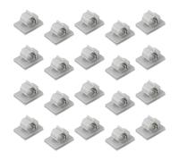 Fascette stringitubo in plastica per tubi dell'acqua da 6,5 mm e 9,5 mm, autoadesive, colore grigio, confezione da 20 pezzi, per uso interno/esterno (9,5 mm)