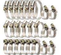 Fascette stringitubo professionali con vite senza fine, campo di serraggio 12-50 mm, 24 pz in acciaio inox W2, con impronta a croce, banda larga 9 mm, fascetta per tubo lavastoviglie, clamp