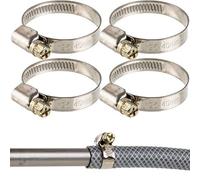 Fascette stringitubo professionali con vite senza fine, campo di serraggio 25-40 mm, 4 pz in acciaio inox W2, con impronta a croce, banda larga 9 mm, fascetta per tubo lavastoviglie
