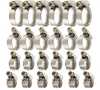 Fascette stringitubo professionali con vite senza fine, campo di serraggio 8-25 mm, 24 pz in acciaio inox W2, con impronta a croce, banda larga 9 mm, fascetta per tubo lavastoviglie, clamp