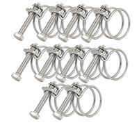 Fascette stringitubo regolabili a doppio filo, 60-65 mm, in acciaio inox 201, per fissaggio universale per tubo idraulico (36-40 mm)