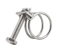 Fascette stringitubo regolabili in acciaio inossidabile 304 - Fascette stringitubo in doppio filo d'acciaio for impieghi gravosi, for uso idraulico e automobilistico(Dia25-2mm(6pcs))