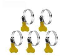 Fascette stringitubo regolabili in acciaio inox, 5 pezzi, gamma da 10 mm a 38 mm, kit di clip per tubi per auto, camion, acqua, aria, carburante, colore argento (25-38 mm)