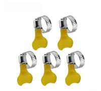 Fascette stringitubo regolabili in acciaio inox, 5 pezzi, gamma da 10 mm a 38 mm, kit di clip per tubi per auto, camion, acqua, aria, carburante, colore argento (13-19 mm)