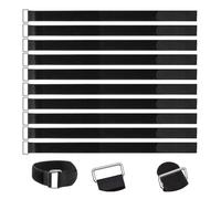 Fascette Velcr Riutilizzabili (10 Pcs), Fascette Riutilizzabili,50cm X 2cm - Regolabili, Resistenti - Cinghie in Nylon - Nero - Ideali Per Gestione Cavi E Fissaggio Oggetti