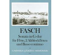 FASCH J.F. - Sonata en Sol Mayor para Flauta, 2 Flautas de Pico Alto y BC (Partitura/Partes)
