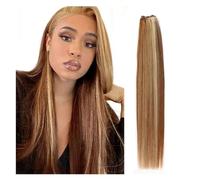 Fasci di capelli Fasci di tessuto brasiliano for capelli lisci 14"-28" rapporto altezza estensioni dei capelli Remy 100 g/pz Extension Capelli (Size : 1Pcs/Lot, Color : P8-24_20INCHES)