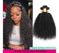 Fasci di capelli ricci crespi 12A 1/3/4 pezzi Fasci di capelli ricci Jerry Capelli umani Fasci di capelli ricci birmani da 32 pollici Consegna in 3-5 giorni