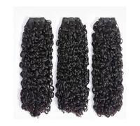 Fasci di capelli umani 10A Piccole Spirali Fasci Ricci Brasiliani Non Trattati Ricci Crespi Capelli Umani Pixie Riccioli Tessuto Colore Nero Naturale Extension per capelli(14 14 14)