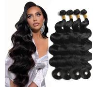 fasci di capelli umani 12A fasci di onde del corpo capelli umani 18 20 22 24 pollici 4 fasci 100% non trasformati brasiliani vergini offerte di tessuto fasci di estensione dei capelli colore naturale