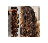 Fasci di capelli umani, 3 pezzi 8-32 pollici estensioni for capelli brasiliani Remy Body Wave P4/27 riflessi color miele(28 28 28Inch)