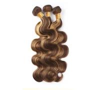 Fasci Di Capelli Umani Brasiliani Naturali Con Chiusura Frontale In Pizzo Con Fasci Di Onde Del Corpo Frontali P4-27 26 26 26 Closure20#13" x 4"#Remy Hair
