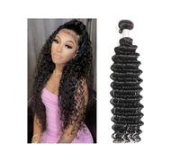 Fasci di capelli umani, Bundle di capelli ricci con trama umana singola da 8 a 40 pollici, onde profonde(18inch)