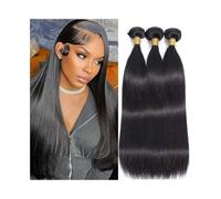 Fasci di capelli umani Bundle di capelli umani lisci colore naturale 10-32 pollici brasiliani Remy Hair Weave Bundles Fasci di tessuto per capelli(10 10 10)